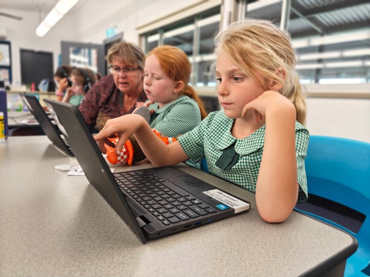 Students on computers